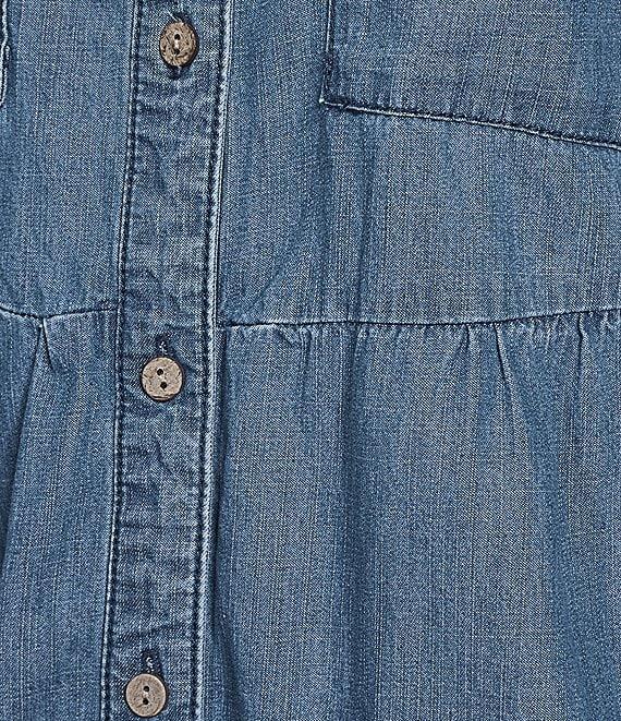 Westbound Petite Size 3/4 Rolled Sleeve Y-Neck Button-Front Maxi Shirt Dress Product Image