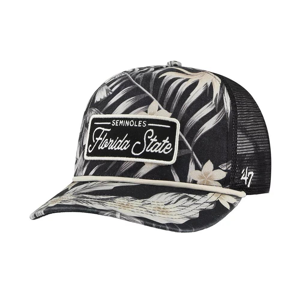 Men's '47 Black Florida State Seminoles Tropicalia Hitch Adjustable Hat Product Image