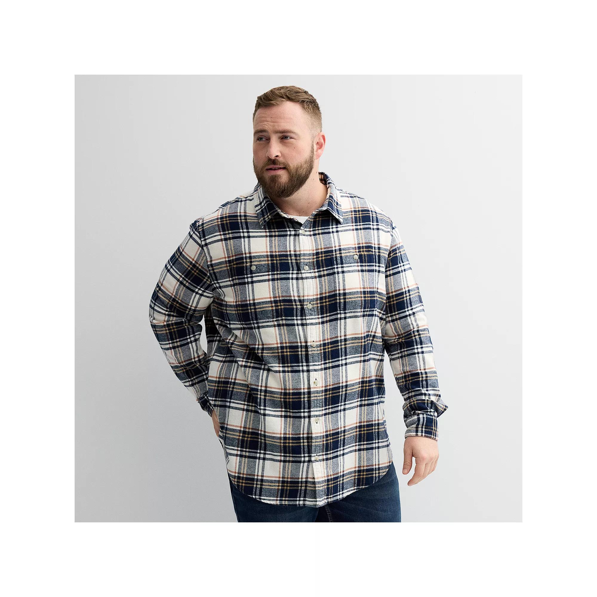 Big & Tall Sonoma Goods For Life® Long Sleeve Flannel Shirt, Men's,  Product Image
