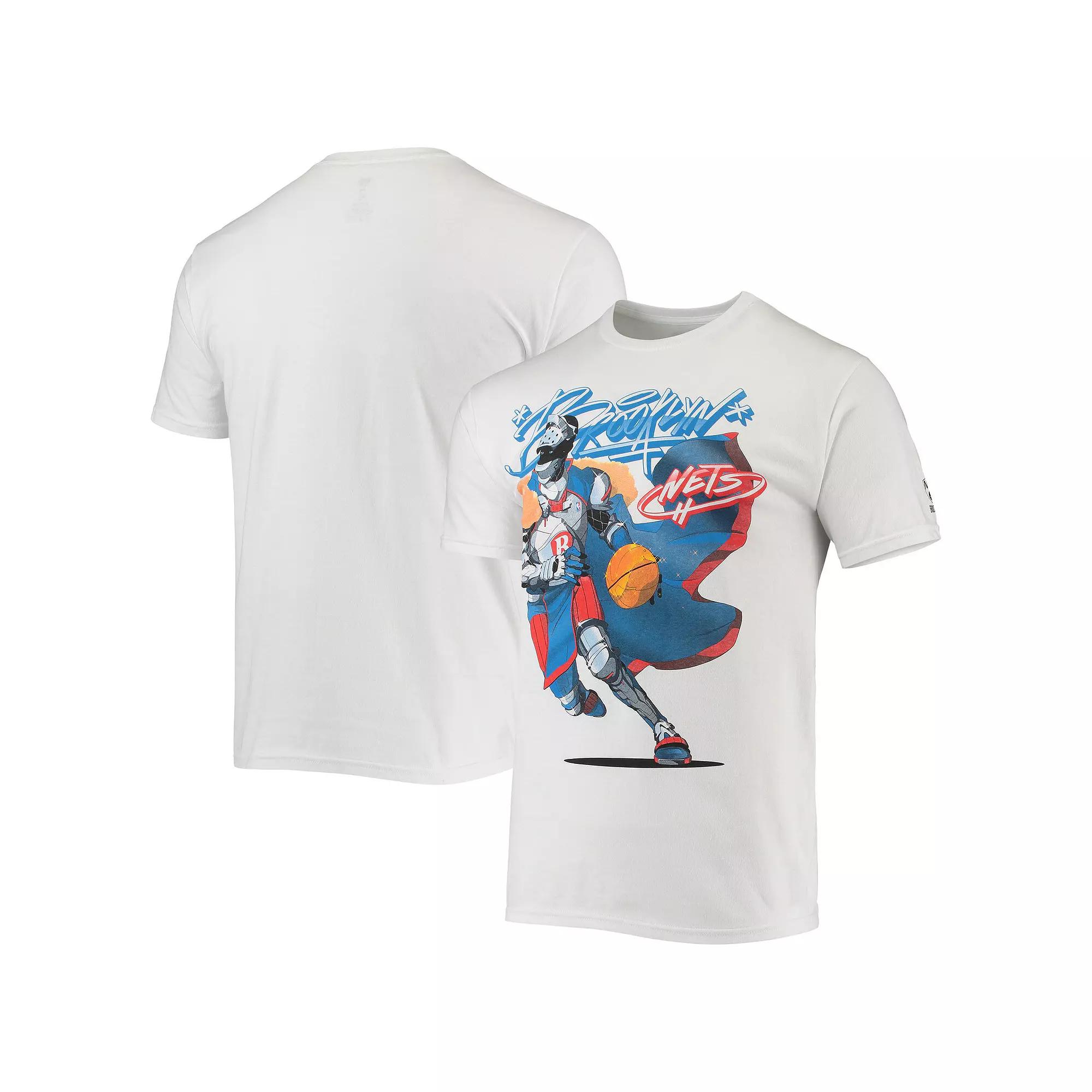 Men's NBA x McFlyy White Brooklyn Nets Identify Artist Series T-Shirt,  Product Image