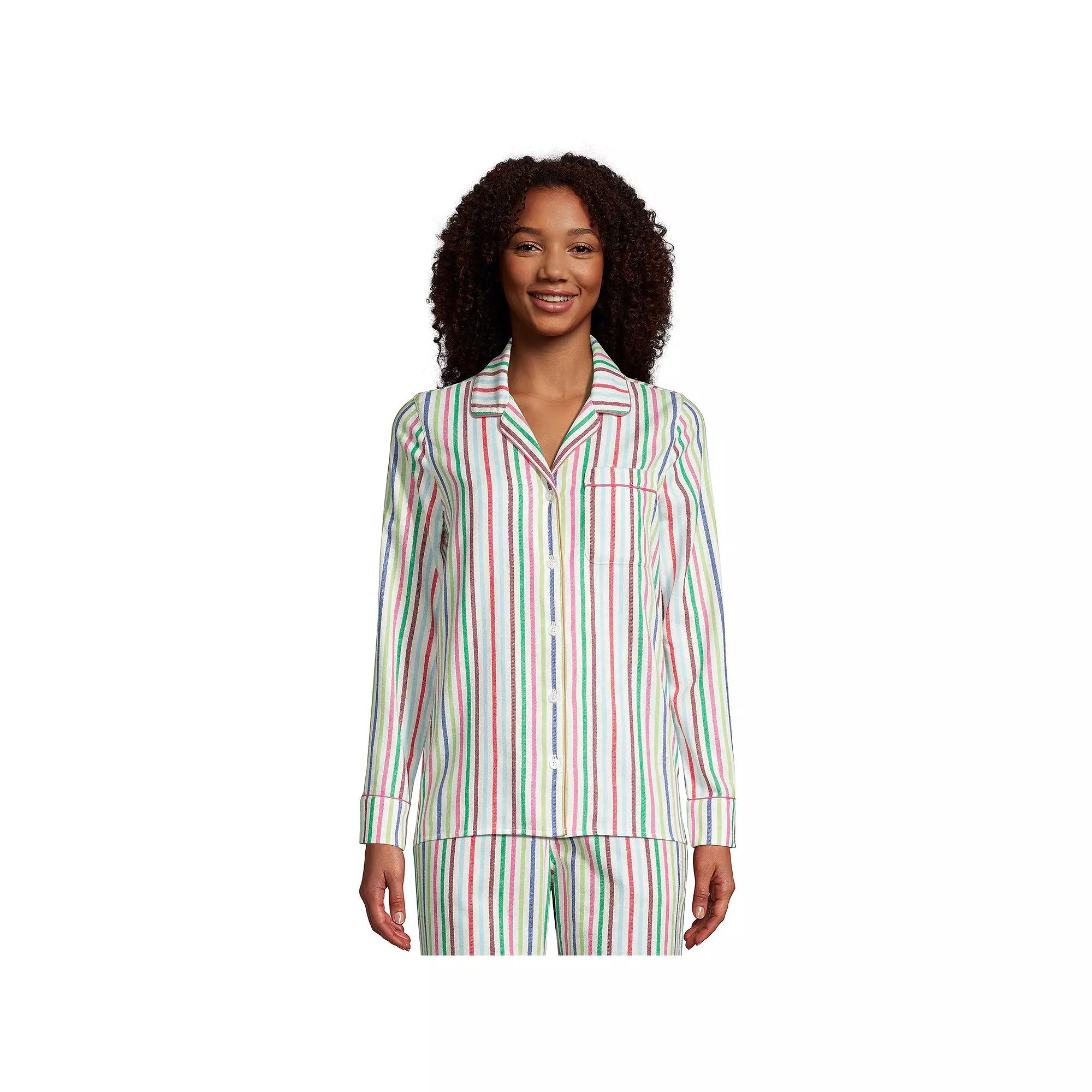 Women's Lands' End Long Sleeve Flannel Pajama Top,  Product Image