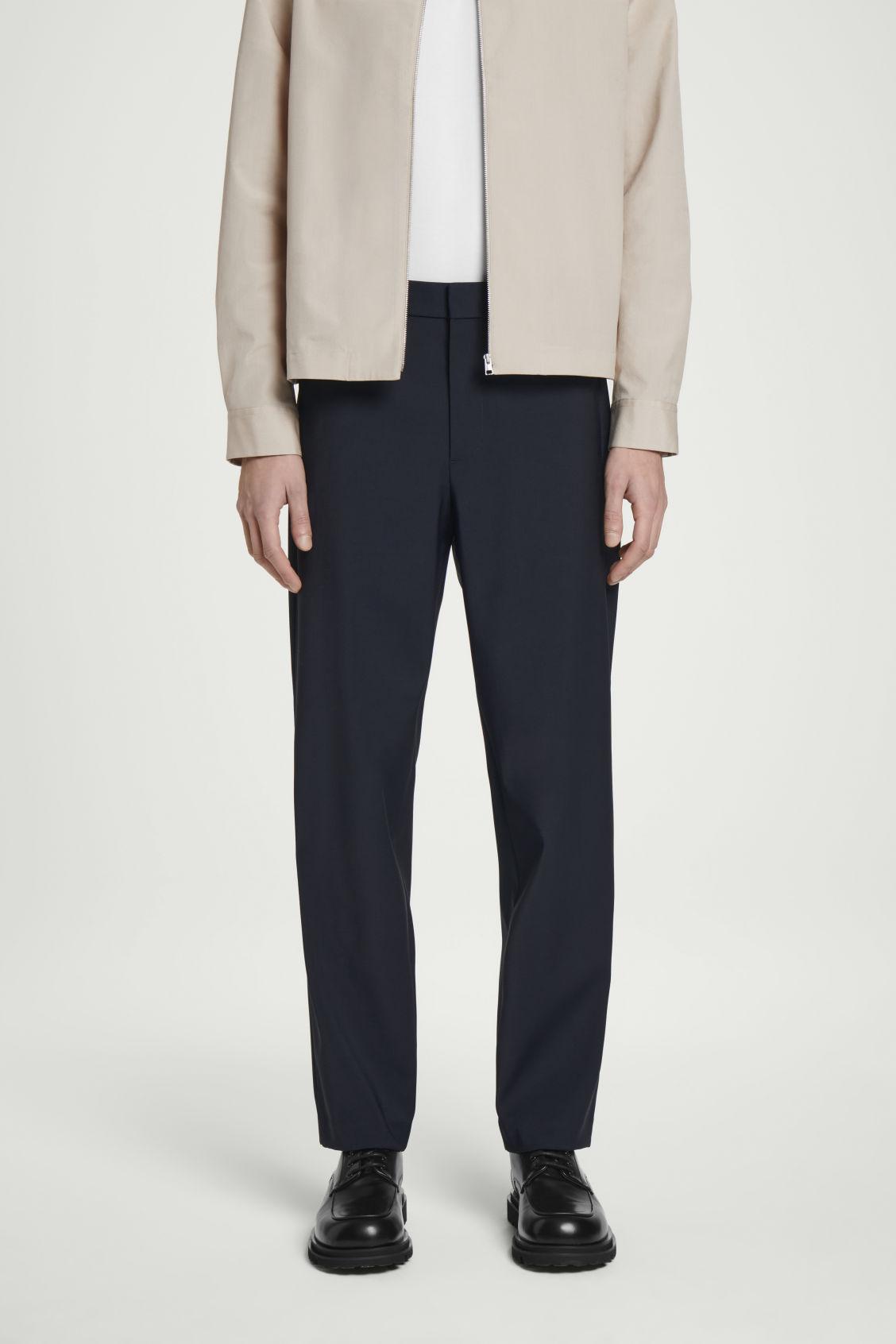 WOOL-BLEND STRAIGHT-LEG PANTS Product Image
