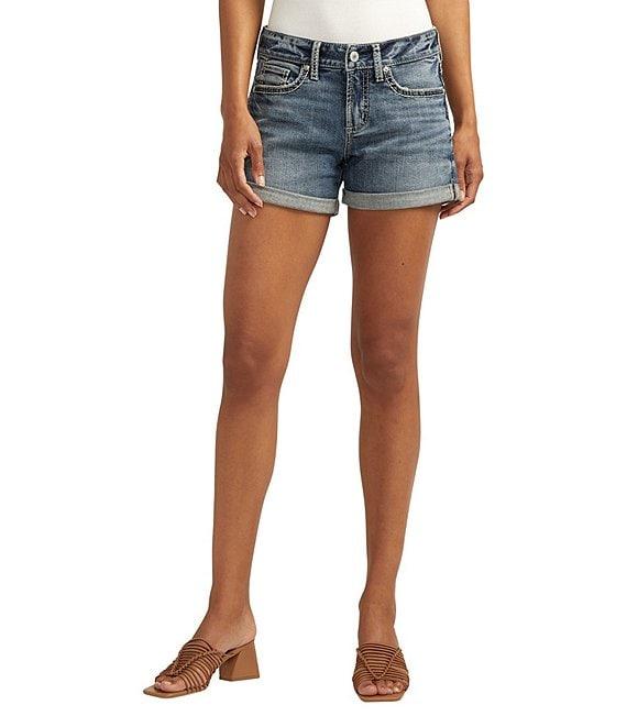 Silver Jeans Co. Suki Mid Rise Power Stretch Rolled Cuff Shorts Product Image