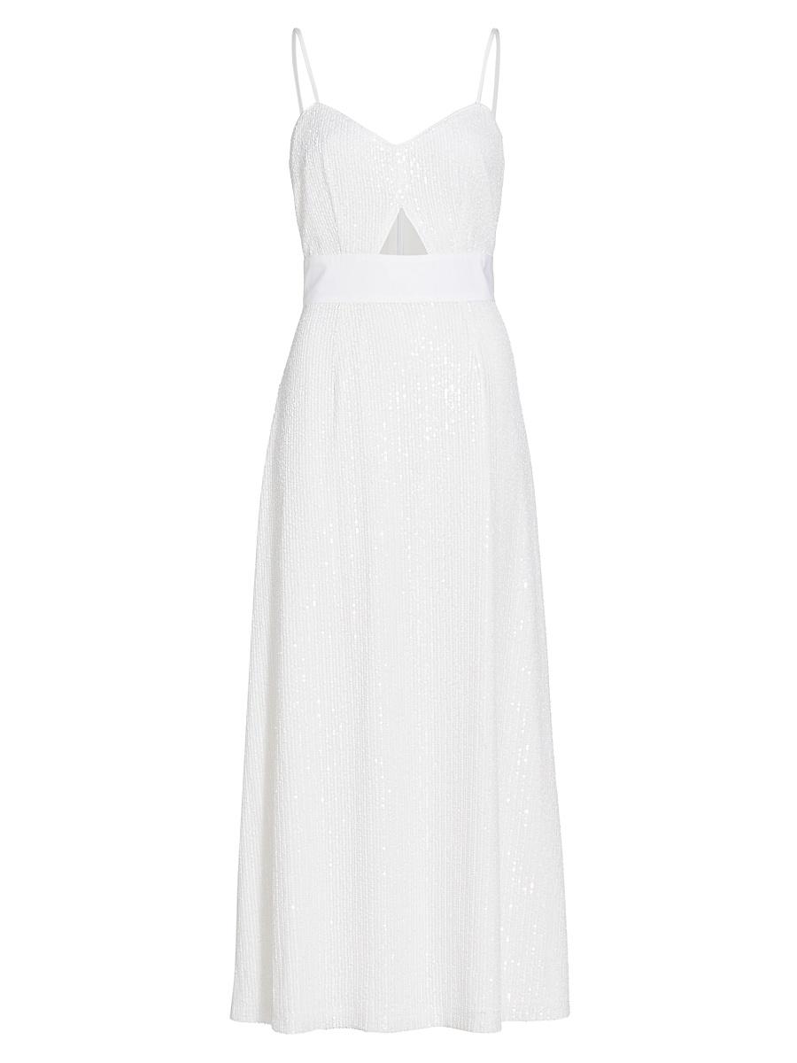Womens Sequined Cut-Out Slip Midi Dress Product Image