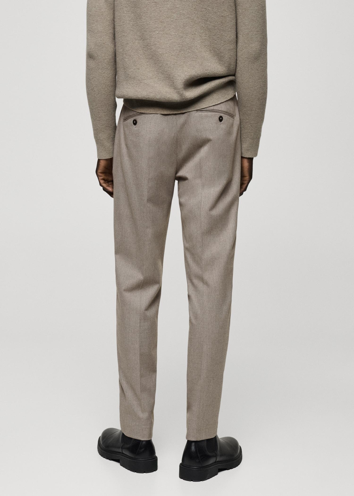 Slim-fit flannel pants - Men | MANGO USA Product Image