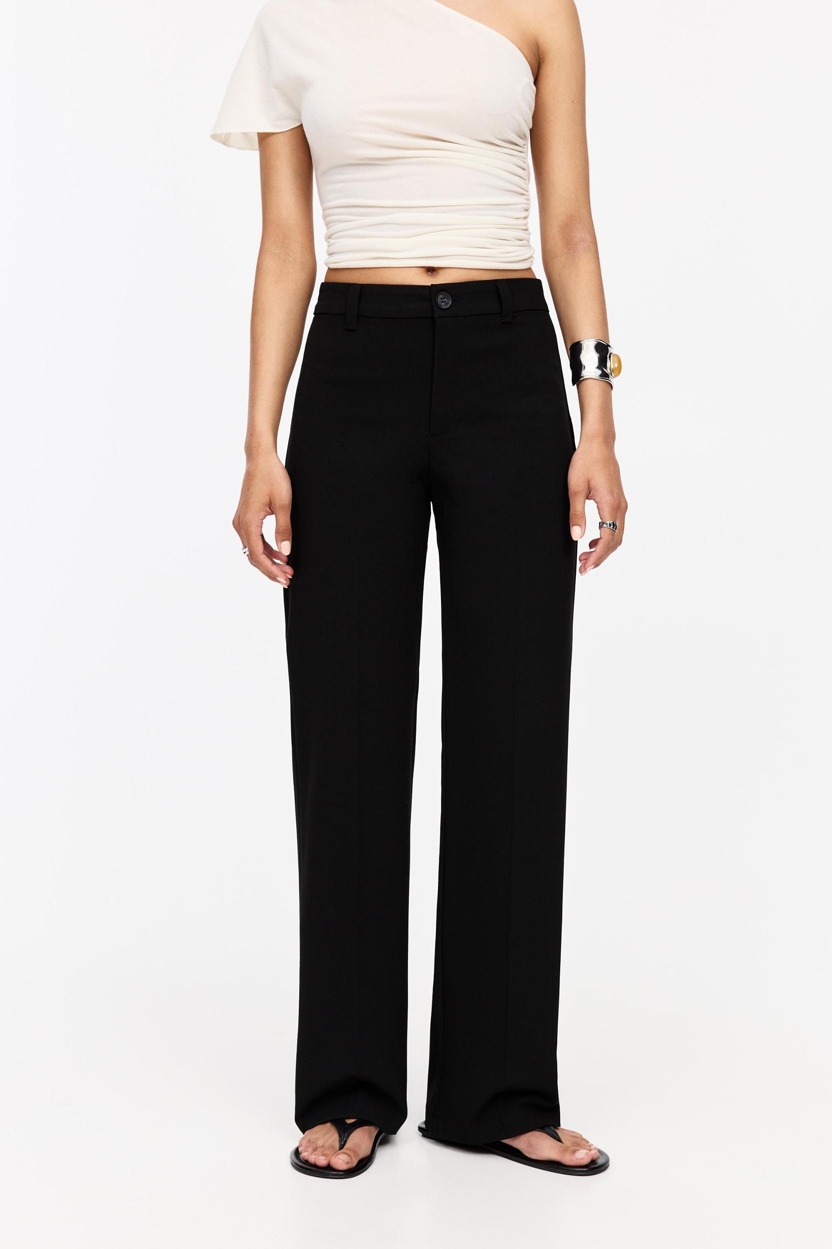 High-waist straight-leg smart pants Product Image