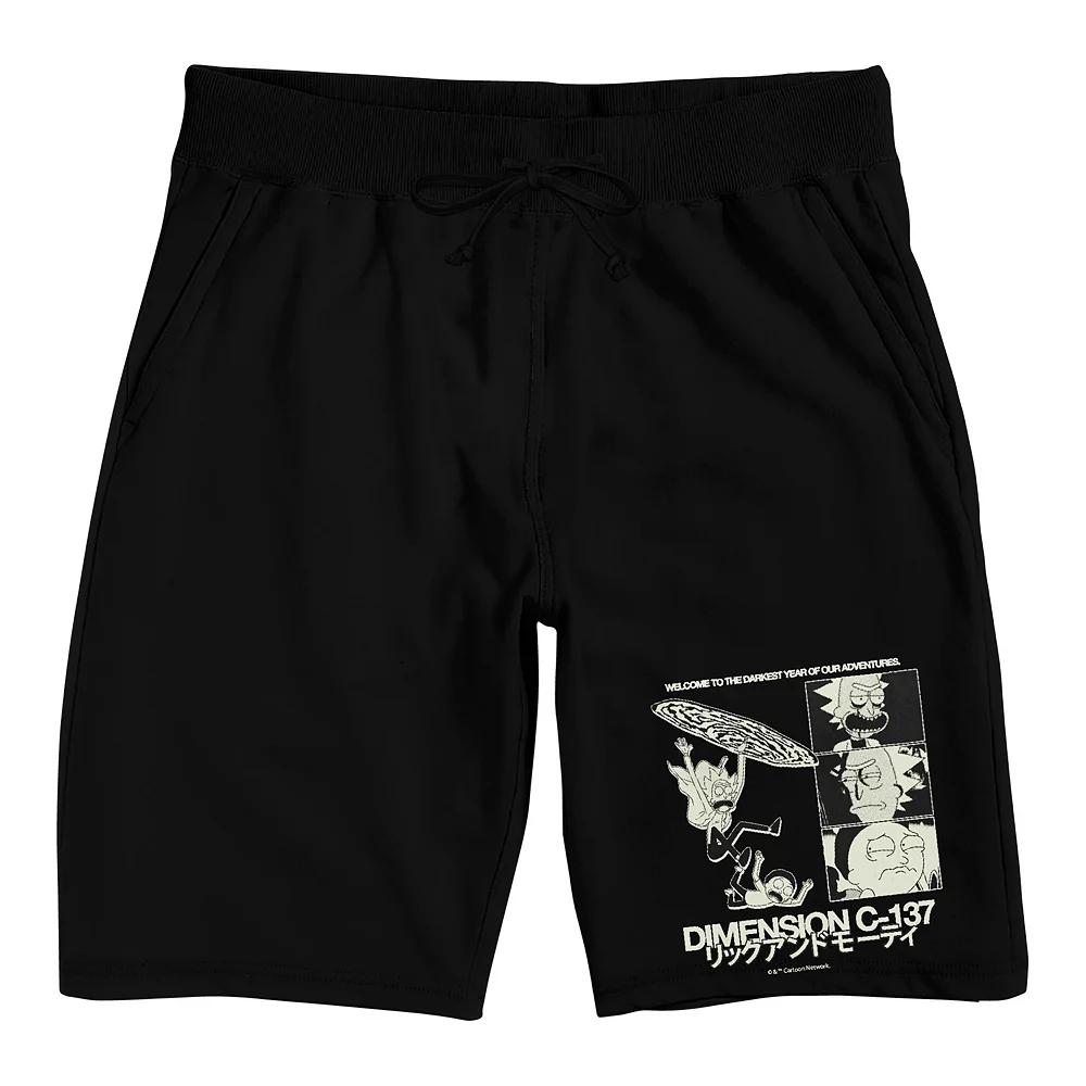 Men's Rick And Morty Pajama Shorts, Size: Small, Black Product Image