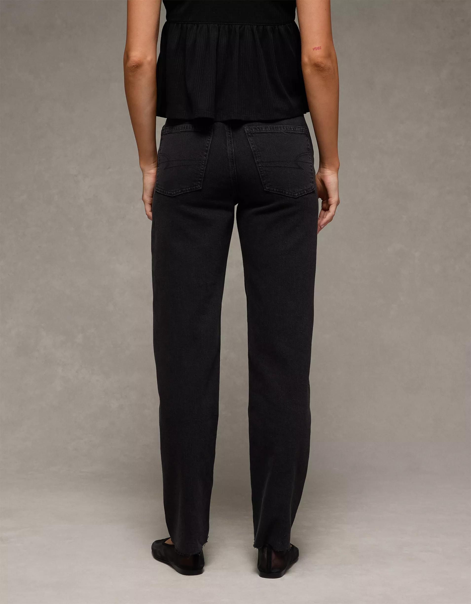 AE Strigid Super High-Waisted Baggy Straight Jean Product Image