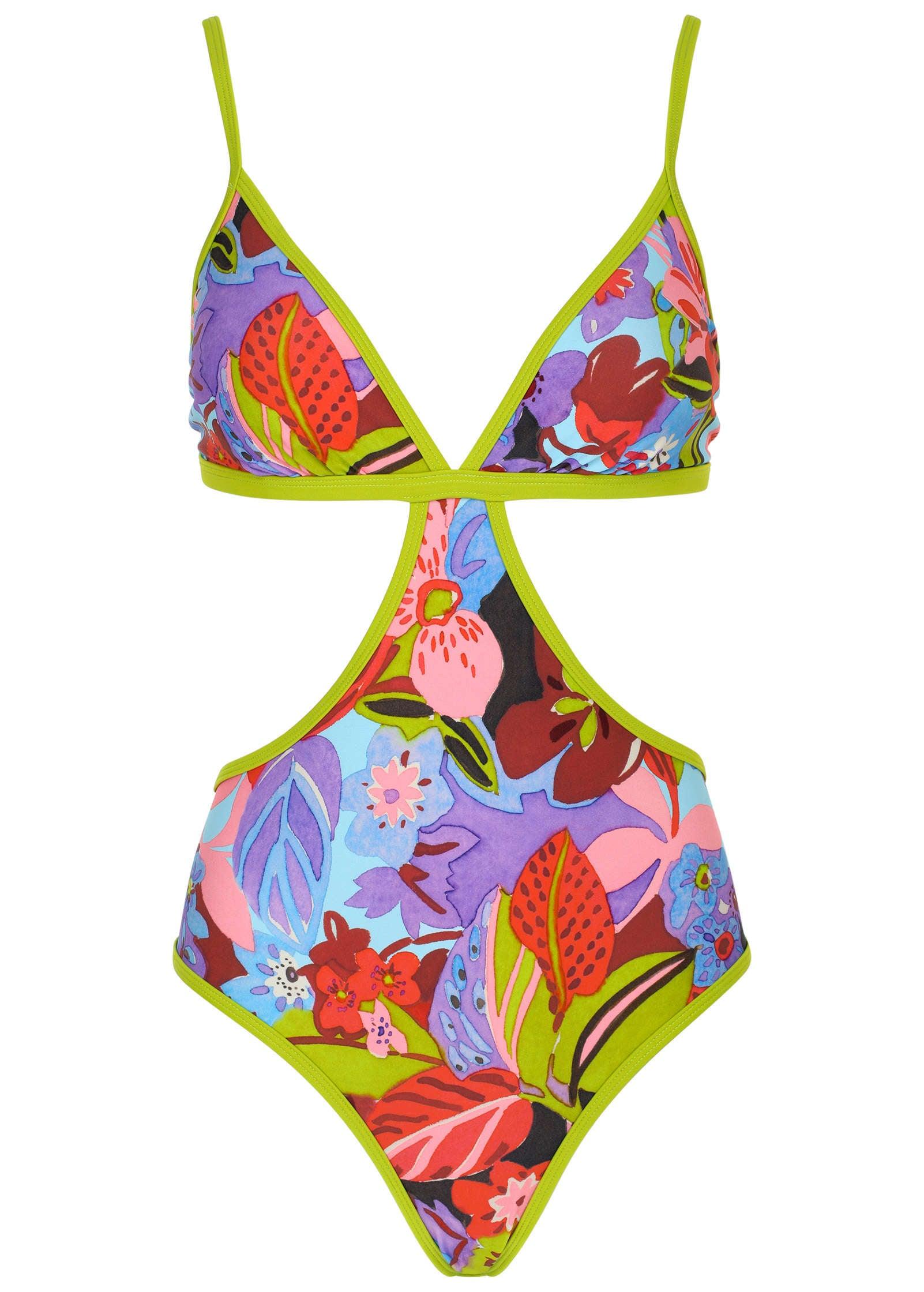 Cutout One-Piece  - Strawberry Floral Product Image