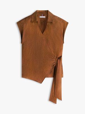 Sleeveless Linen Wrap Top Product Image
