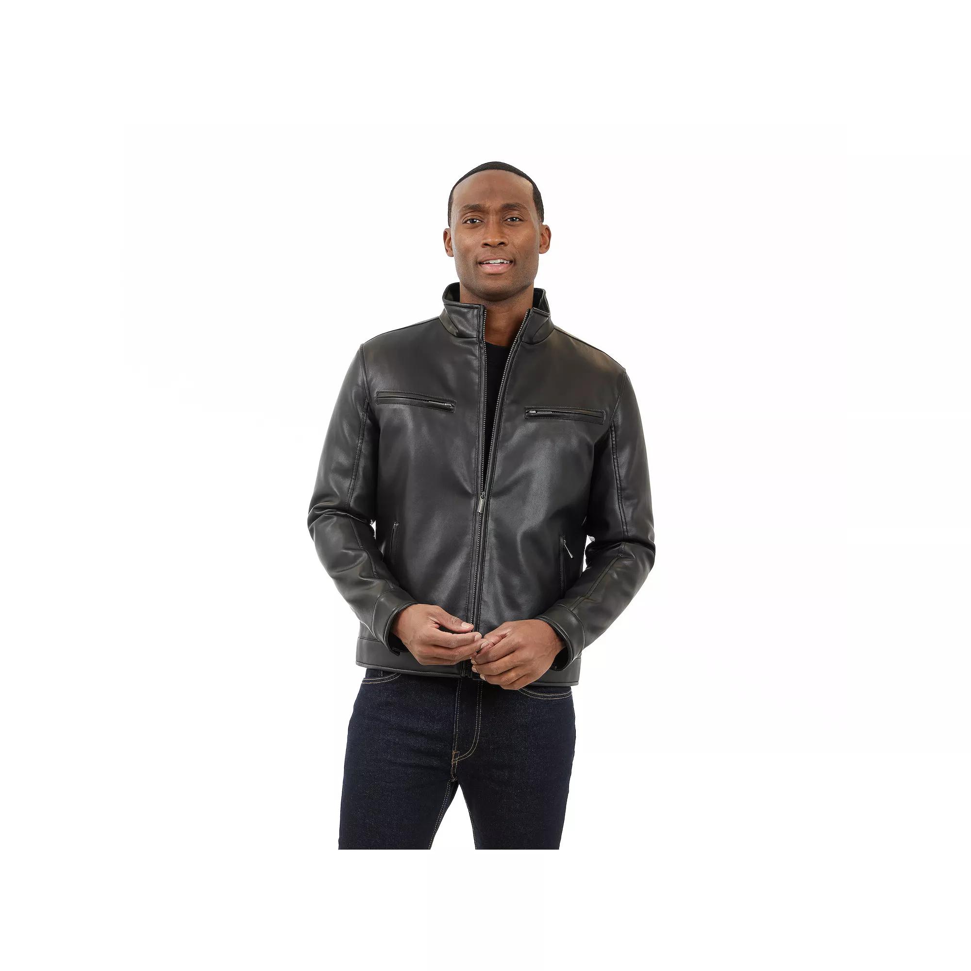 Men's London Fog Moto Faux Leather Jacket,  Product Image