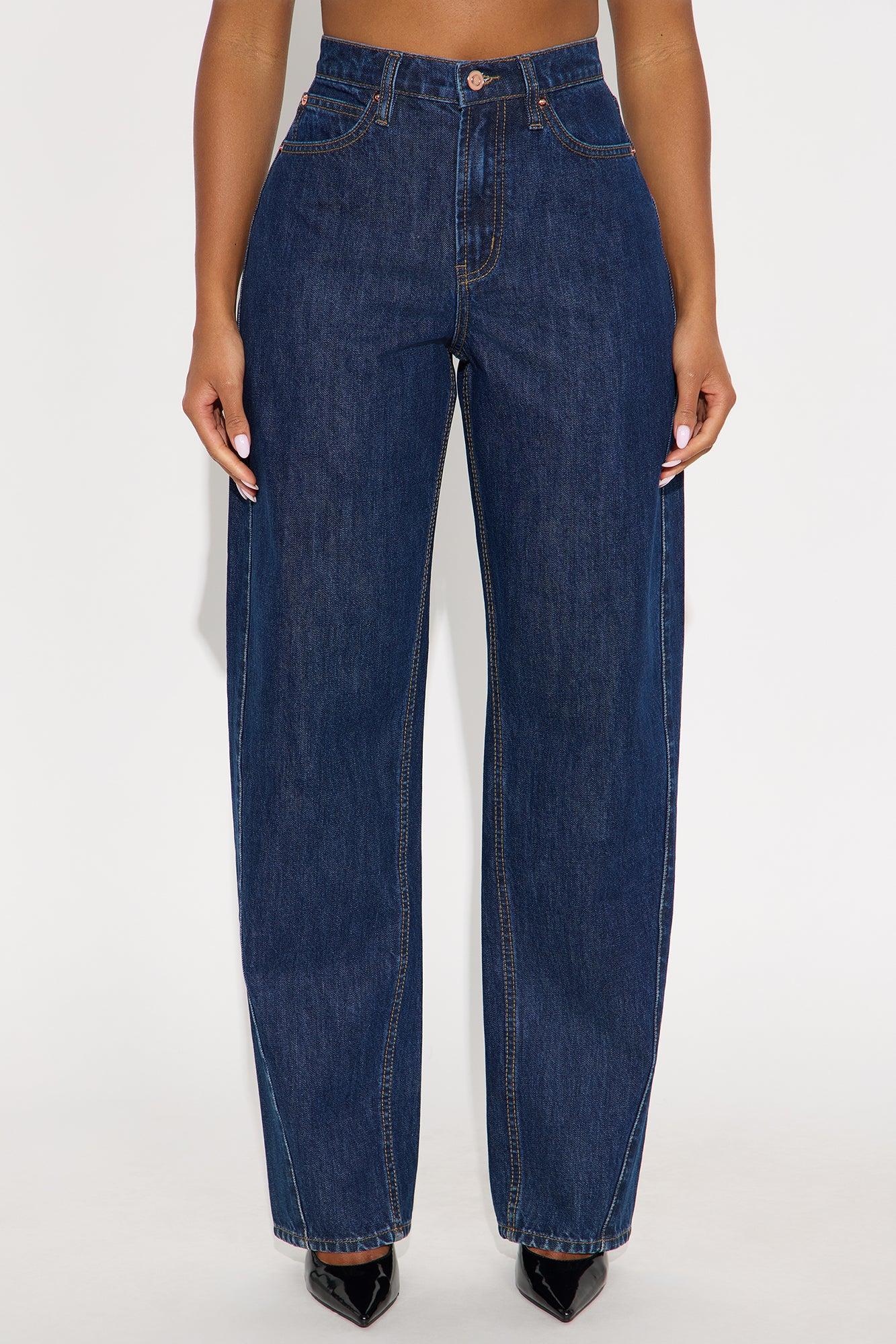 The Classic Slim Barrel Leg Jeans - Dark Wash Female Product Image