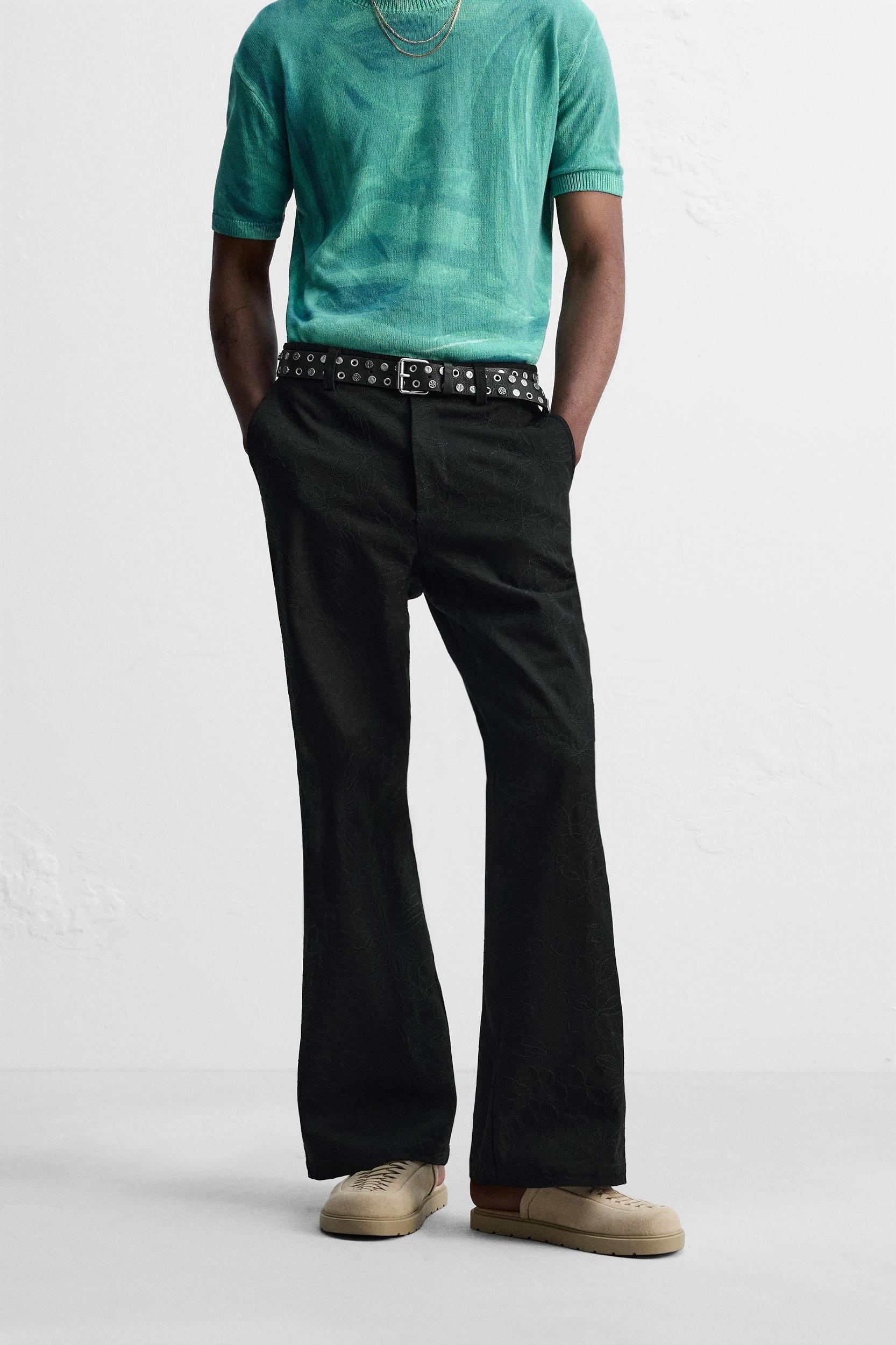 FLORAL EMBROIDERY PANTS Product Image