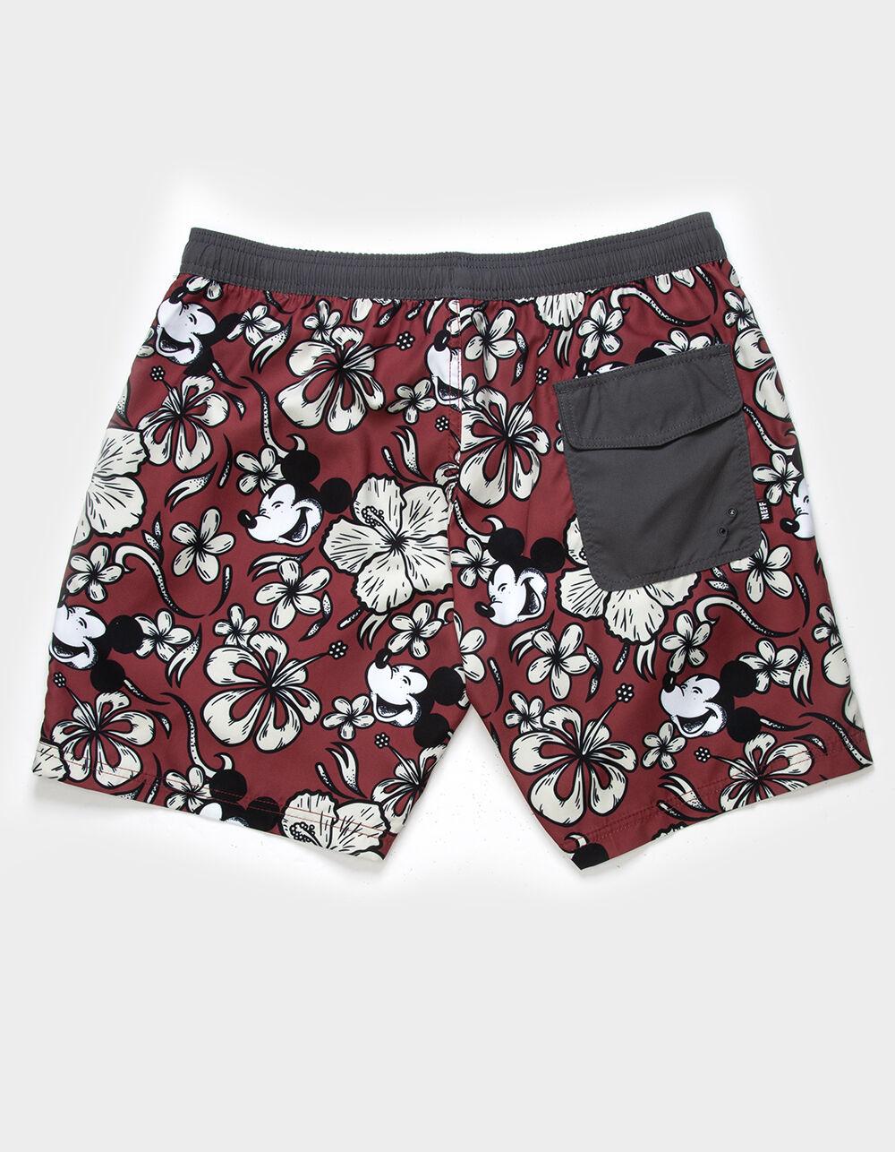 NEFF Tropic Mouse Mens 17" Volley Shorts - BURGUNDY Product Image
