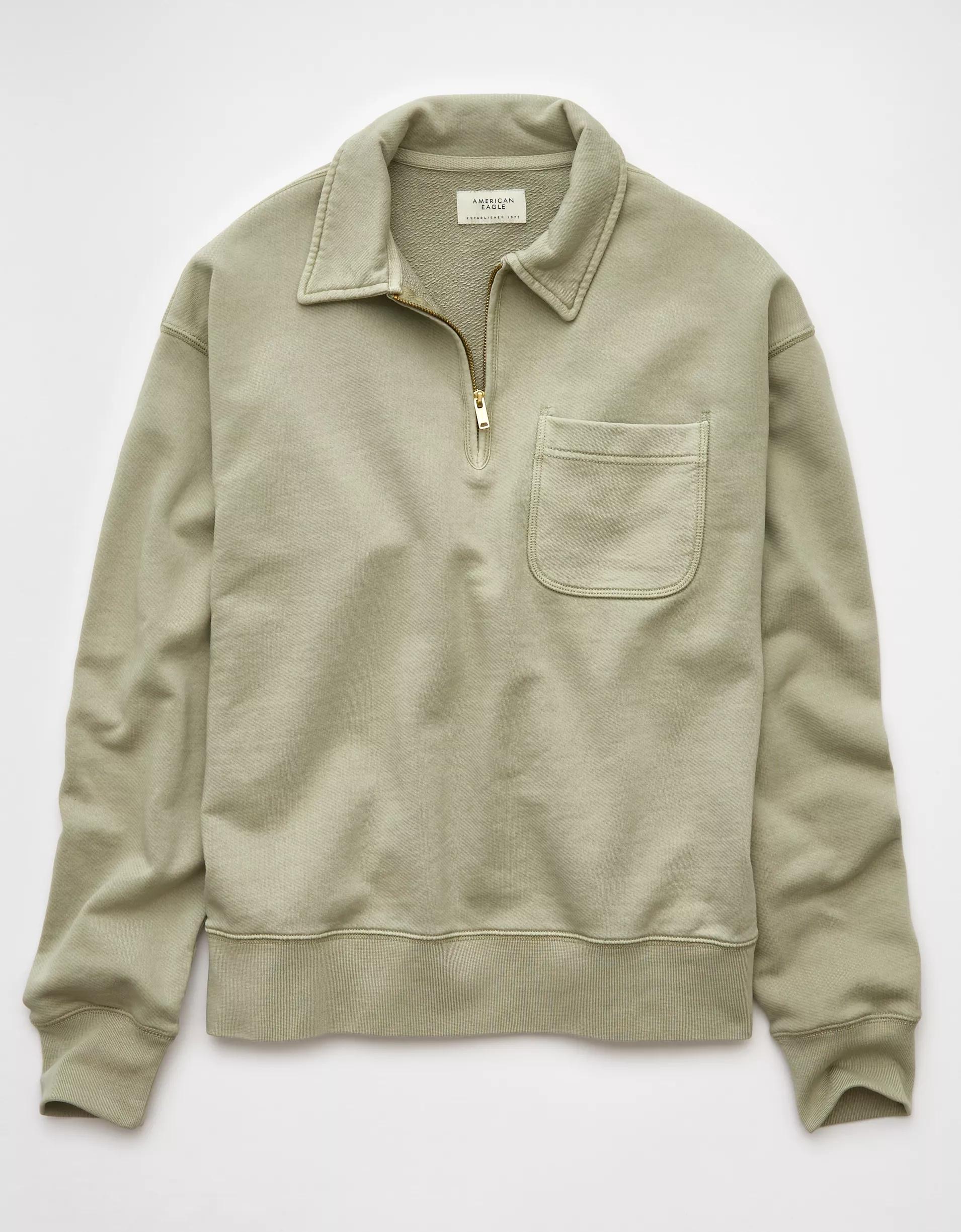 AE Quarter-Zip Polo Collar Sweatshirt Product Image