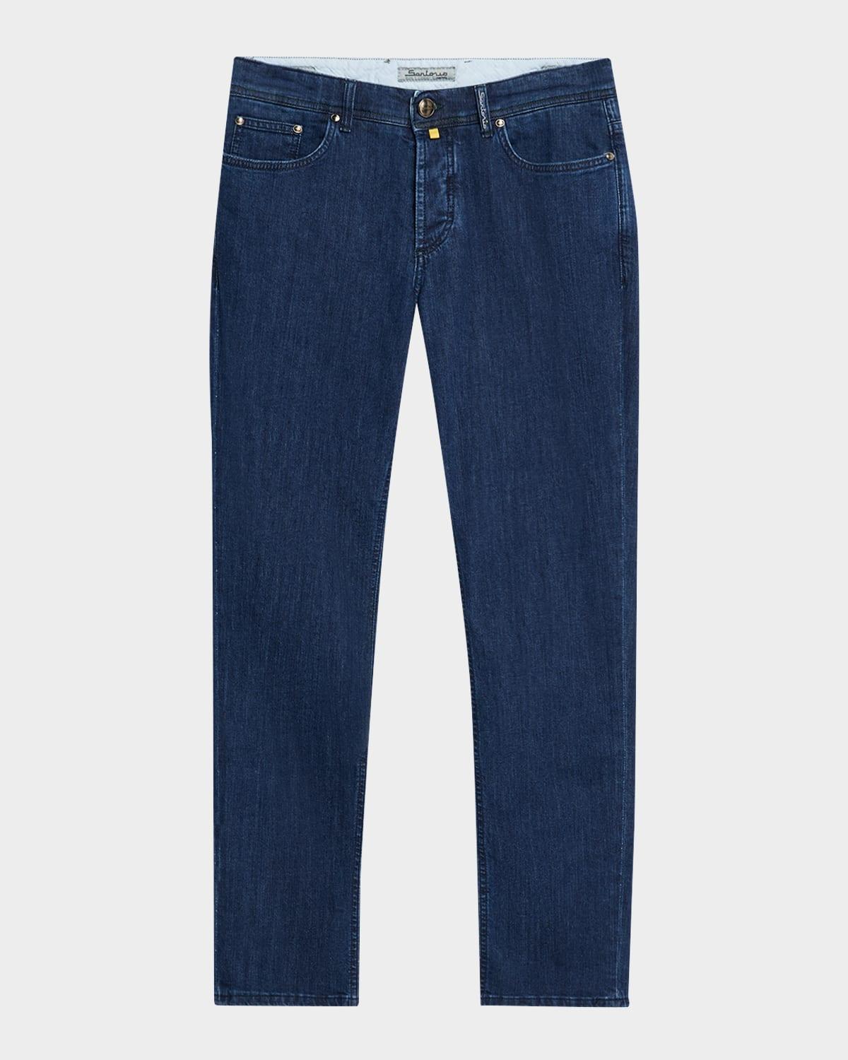 Men's Medium-Wash Denim Jeans Product Image