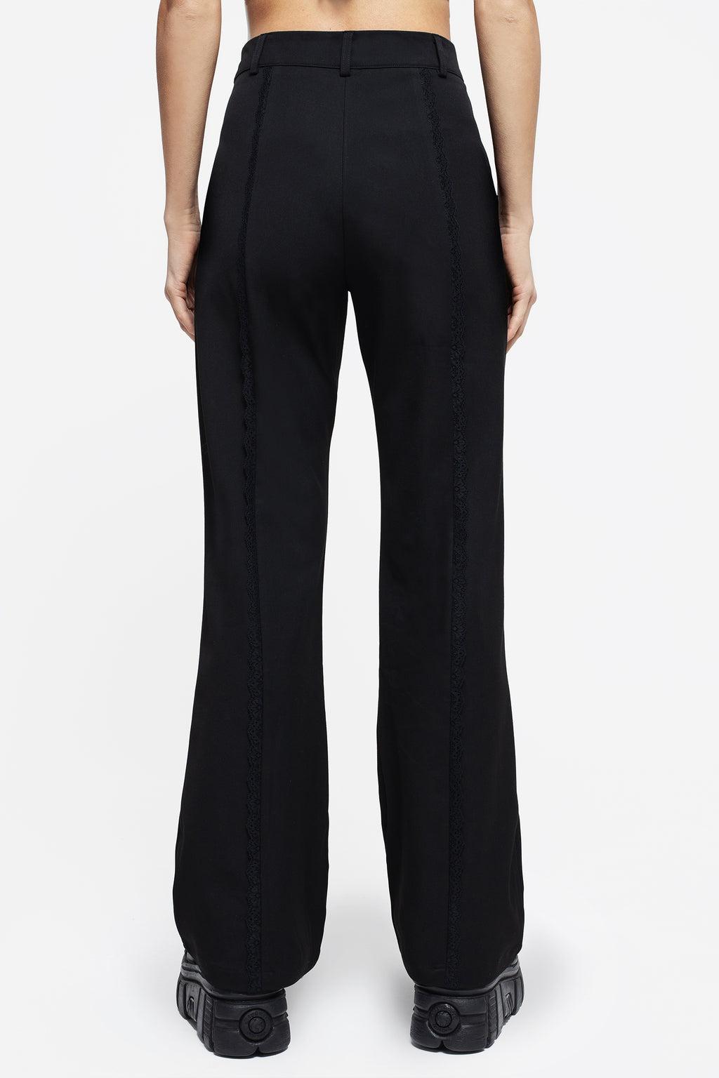 Nightlife Lace Trim Flared Trousers Product Image