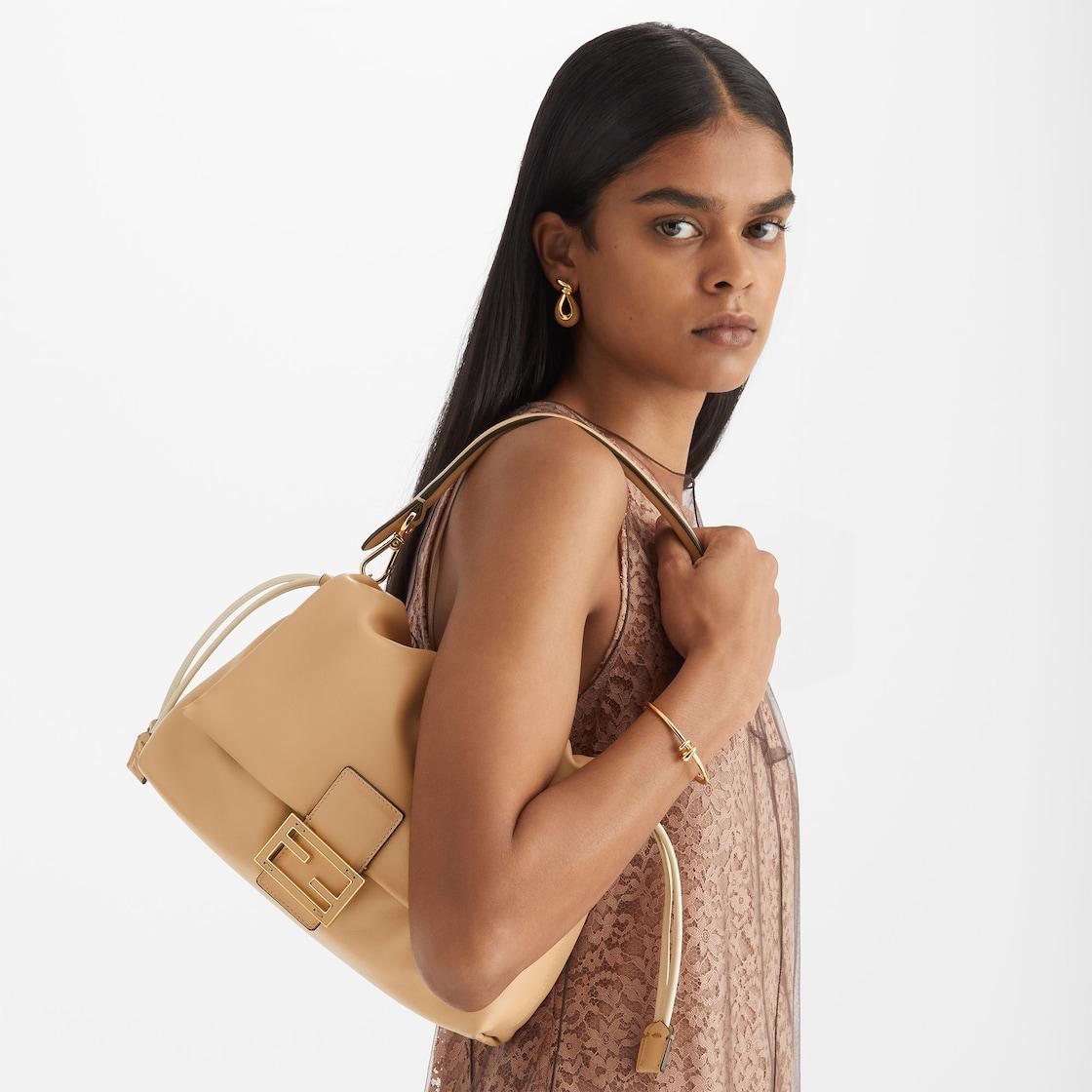 Mamma Baguette MediumPale pink nappa leather bag Product Image