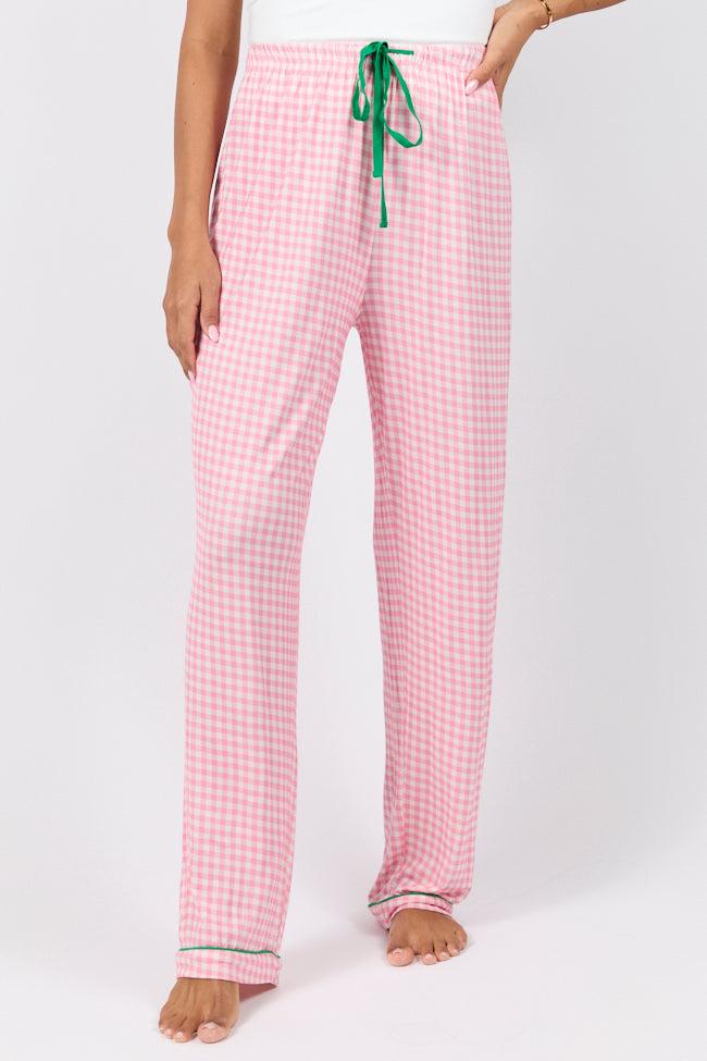 Good To Get Away Pink Gingham Pajama Pants FINAL SALE Product Image