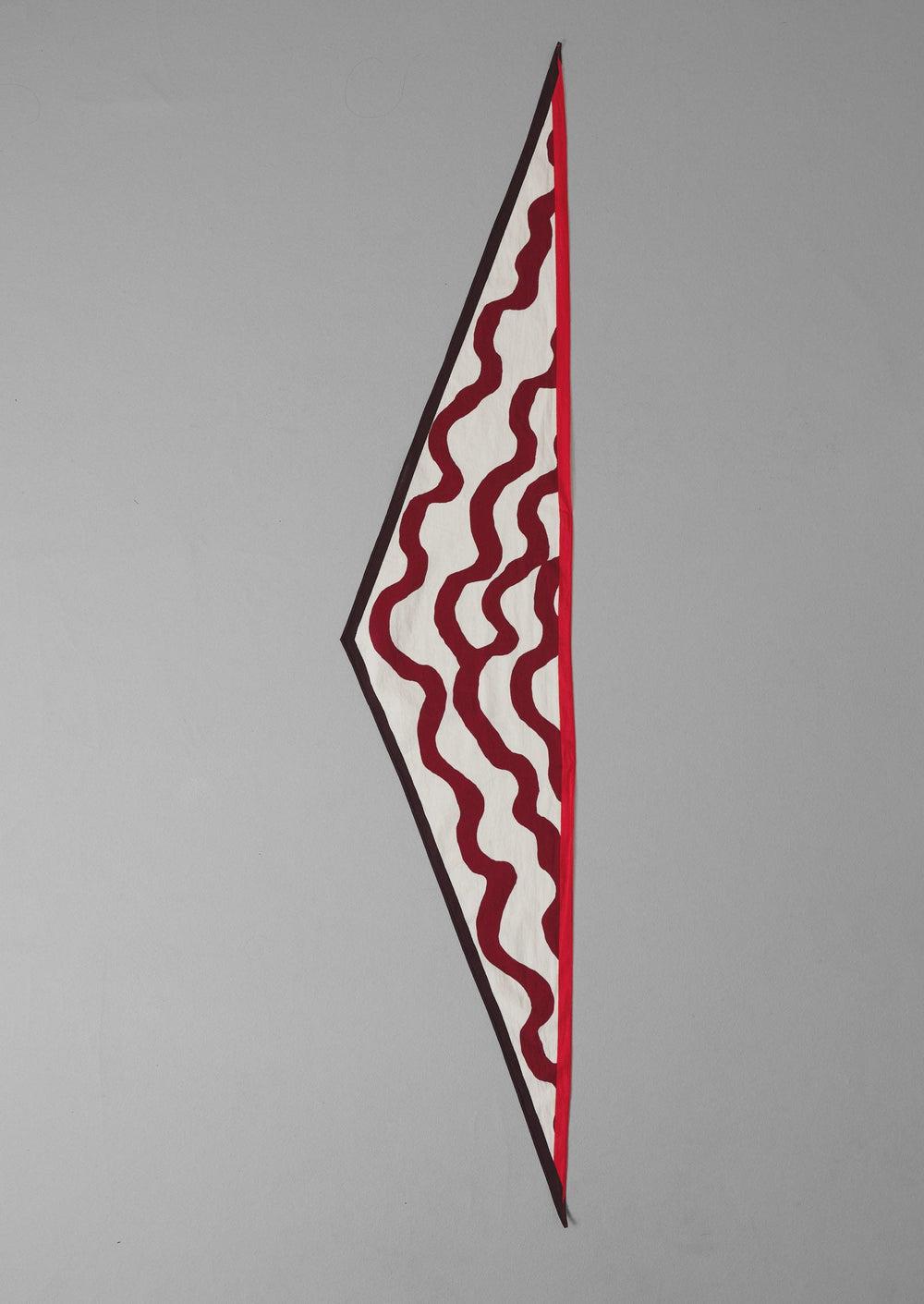 Ribbon Print Cotton Bandana | Garnet Product Image