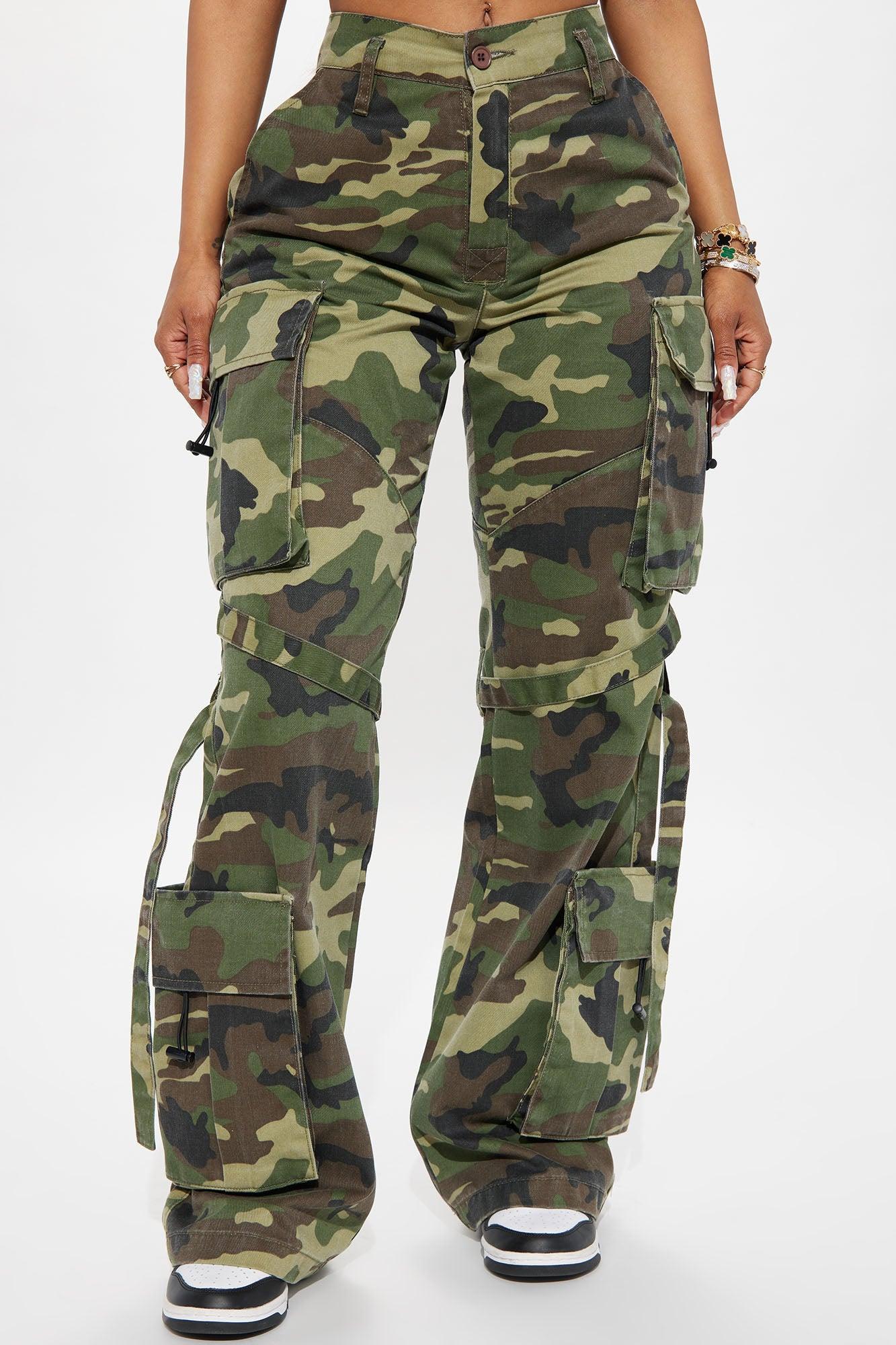 Level You Up Camo Cargo Pant - Olive/combo Product Image
