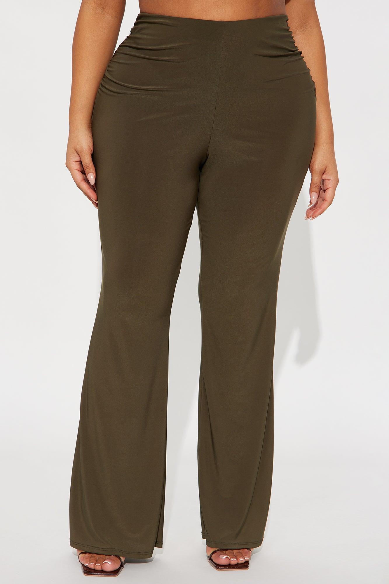 Waiting On You Flare Pant 32″ - Olive Female Product Image