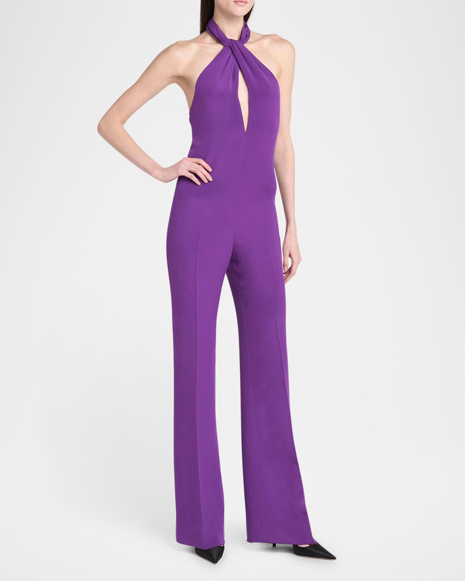 Silk Sable Halter Bootcut Jumpsuit Product Image