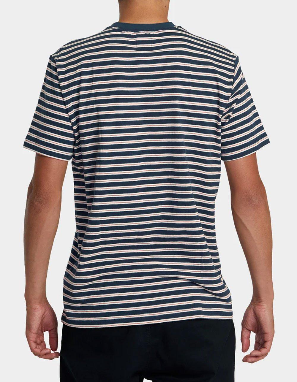 RVCA Magnolia Mens Stripe Pocket Tee - PETROL Product Image
