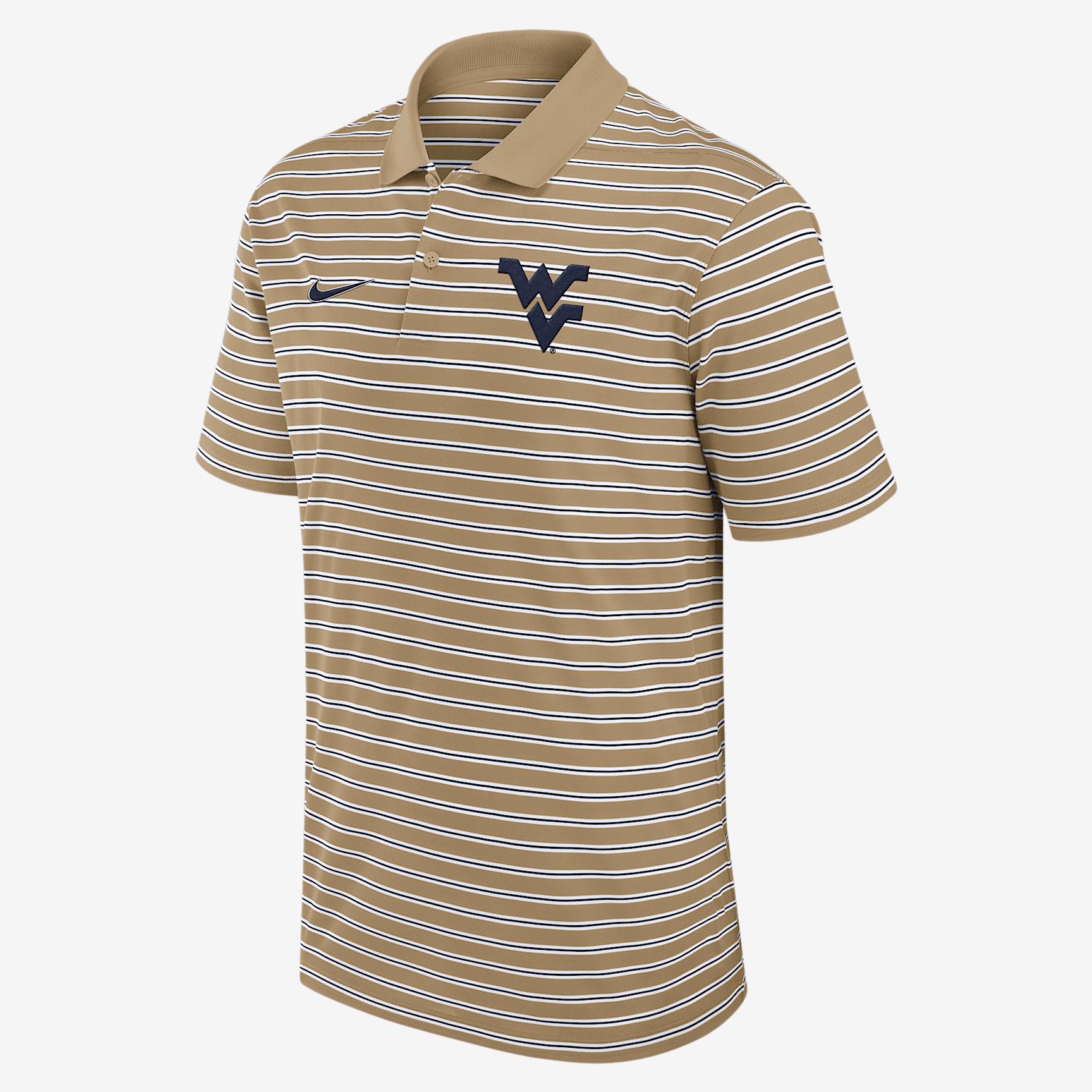West Virginia Athletic Prep Striped Nike Men's Dri-FIT College Polo Product Image