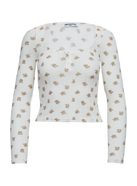 Sleepytea Pointelle Sleep Long Sleeve Top Multi Product Image