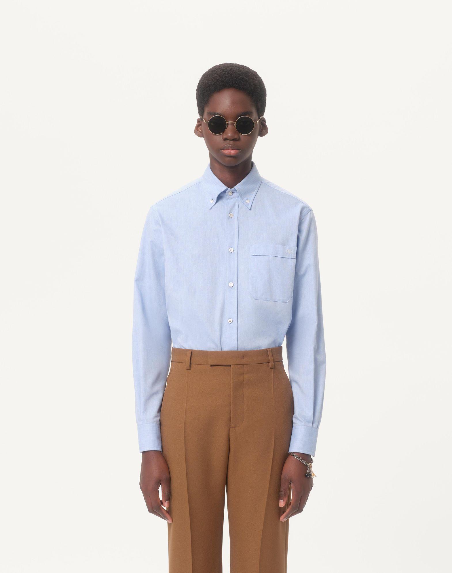 Cotton Oxford Shirt With Vlogo Embroidery Product Image