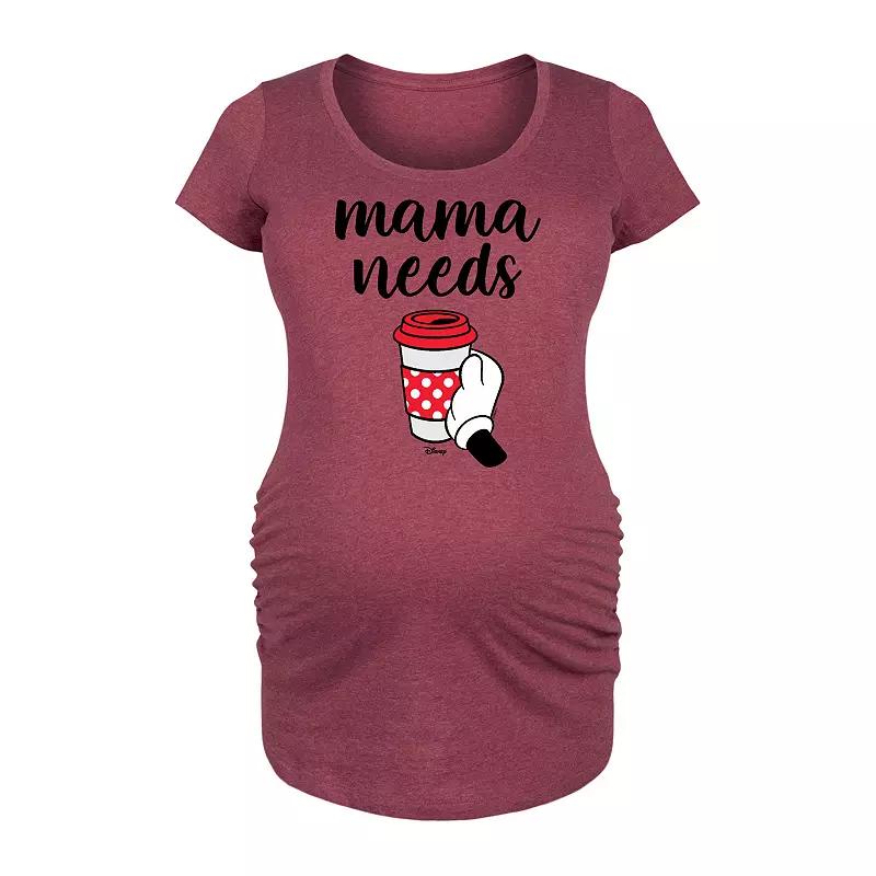 Disney's Minnie Mouse Maternity Mama Needs Coffee Graphic Tee, Women's,  Product Image
