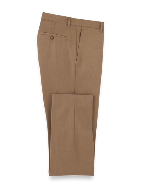 Wool Gabardine Pants - Light Brown Product Image