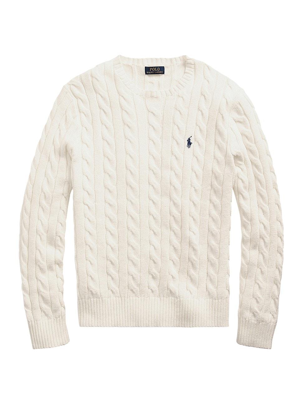 Mens Cable-Knit Cotton Sweater Product Image