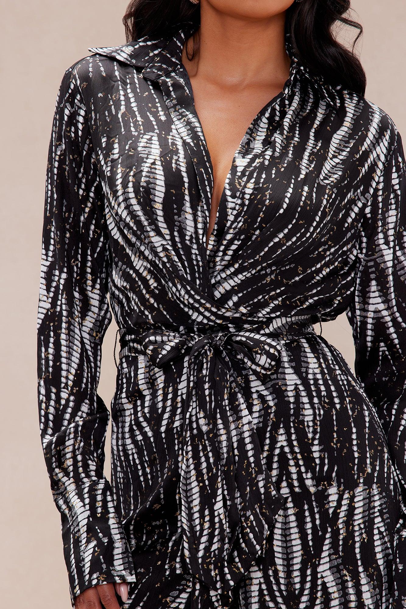 Sharlene Wide Leg Jumpsuit - Black/combo Product Image