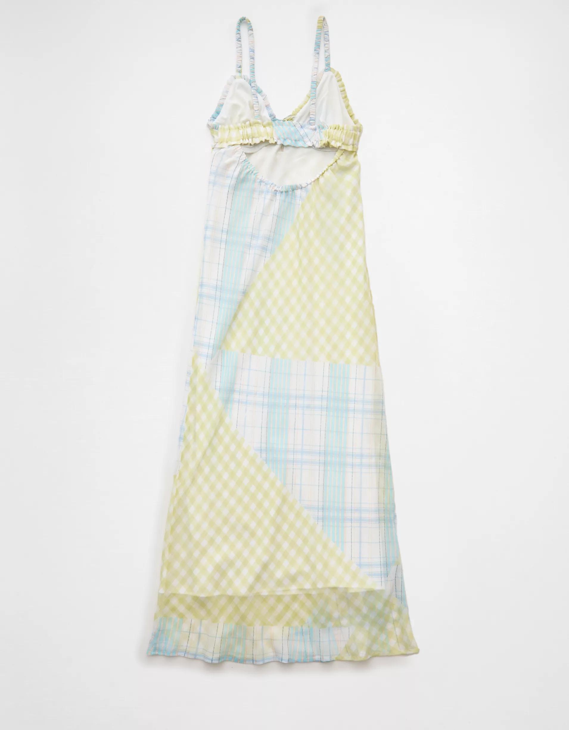 AE V-Neck Ruffle Midi Slip Dress Product Image