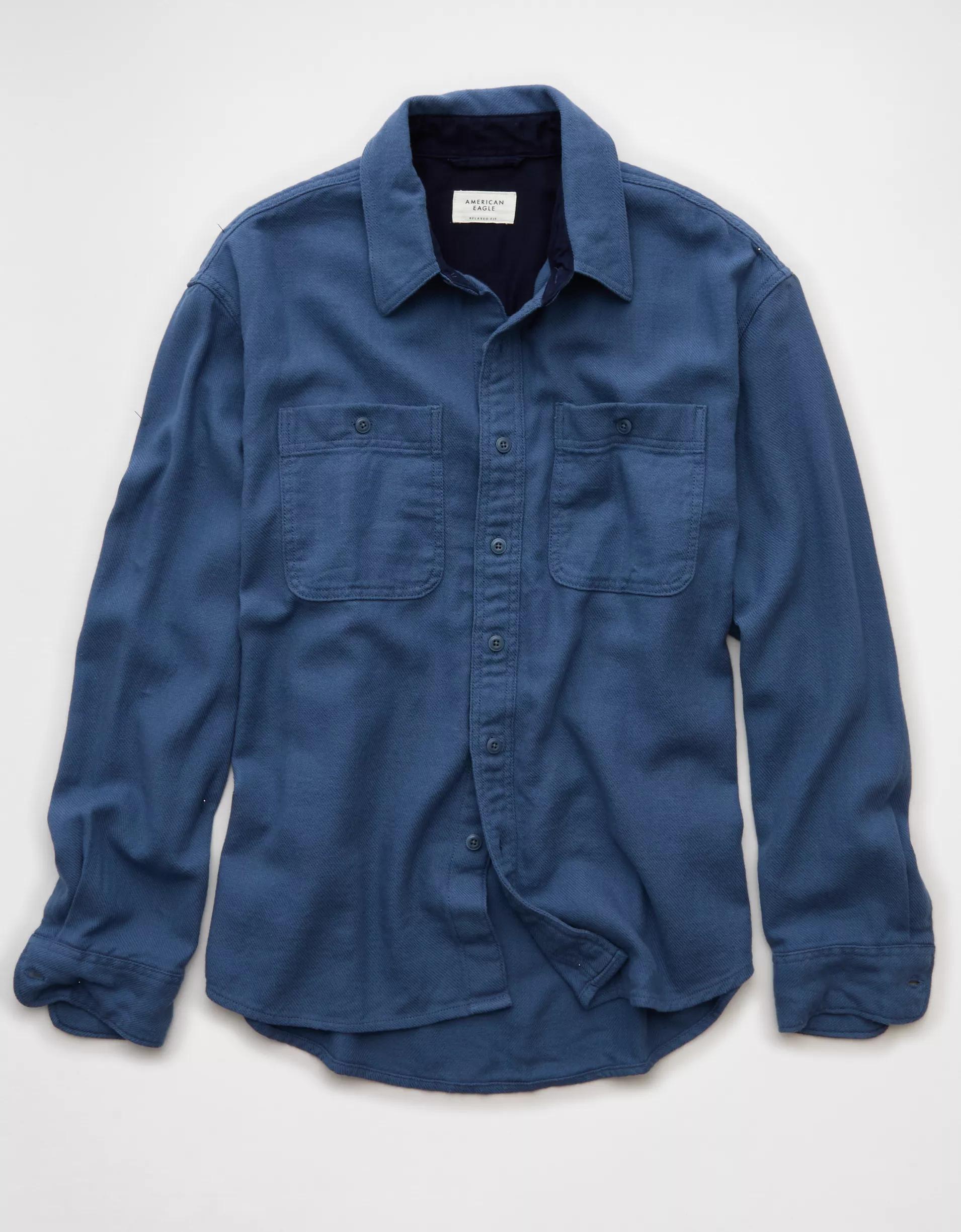 AE Textured Flannel Shirt Product Image