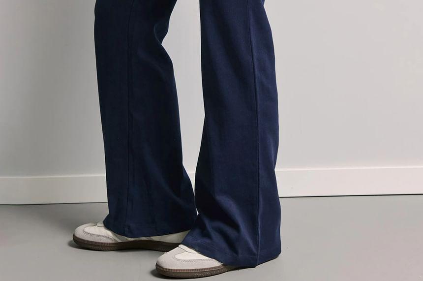 Low Rise Color-Block Slim-Fit Boot-Cut Sweatpants Product Image