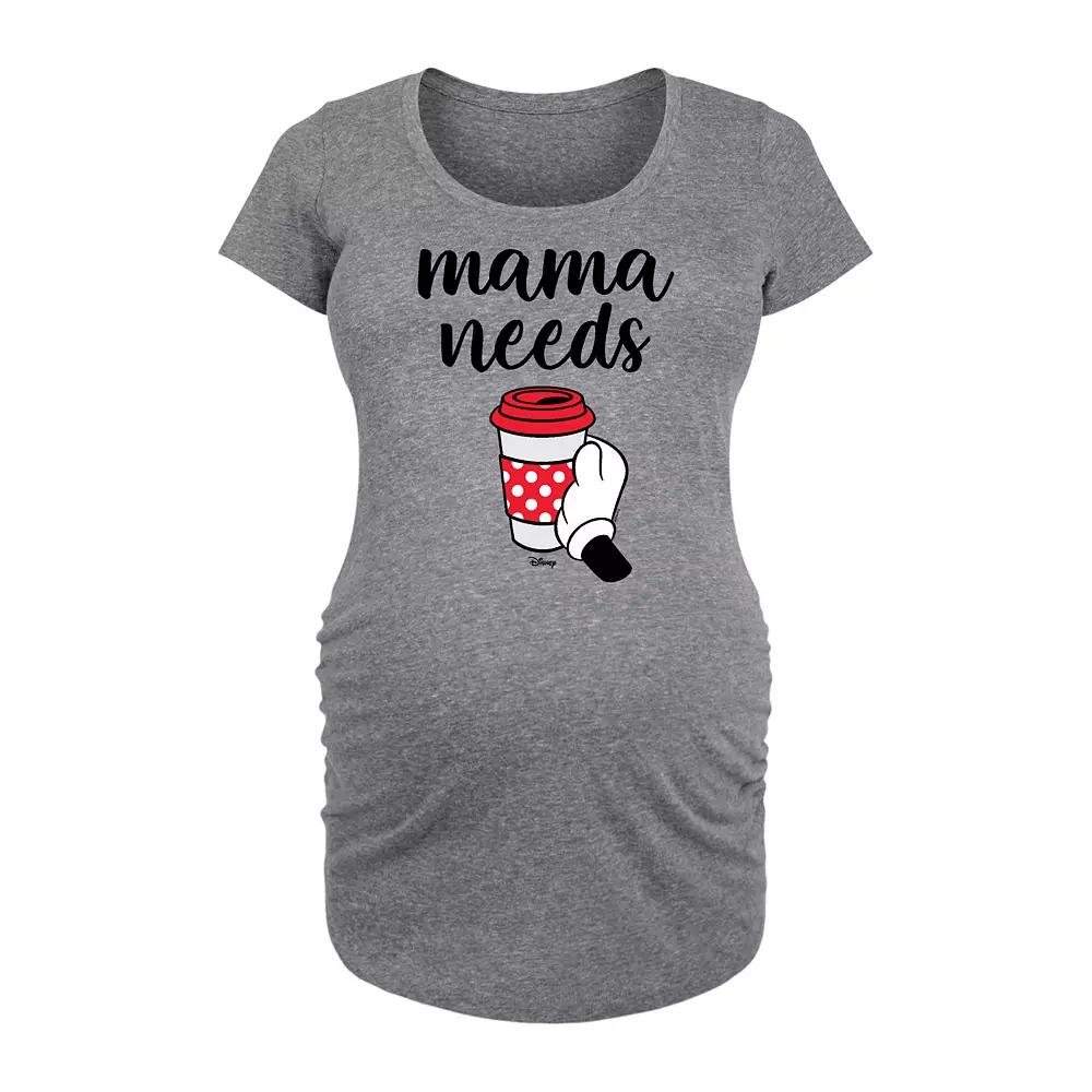 Disney's Minnie Mouse Maternity Mama Needs Coffee Graphic Tee, Women's,  Product Image