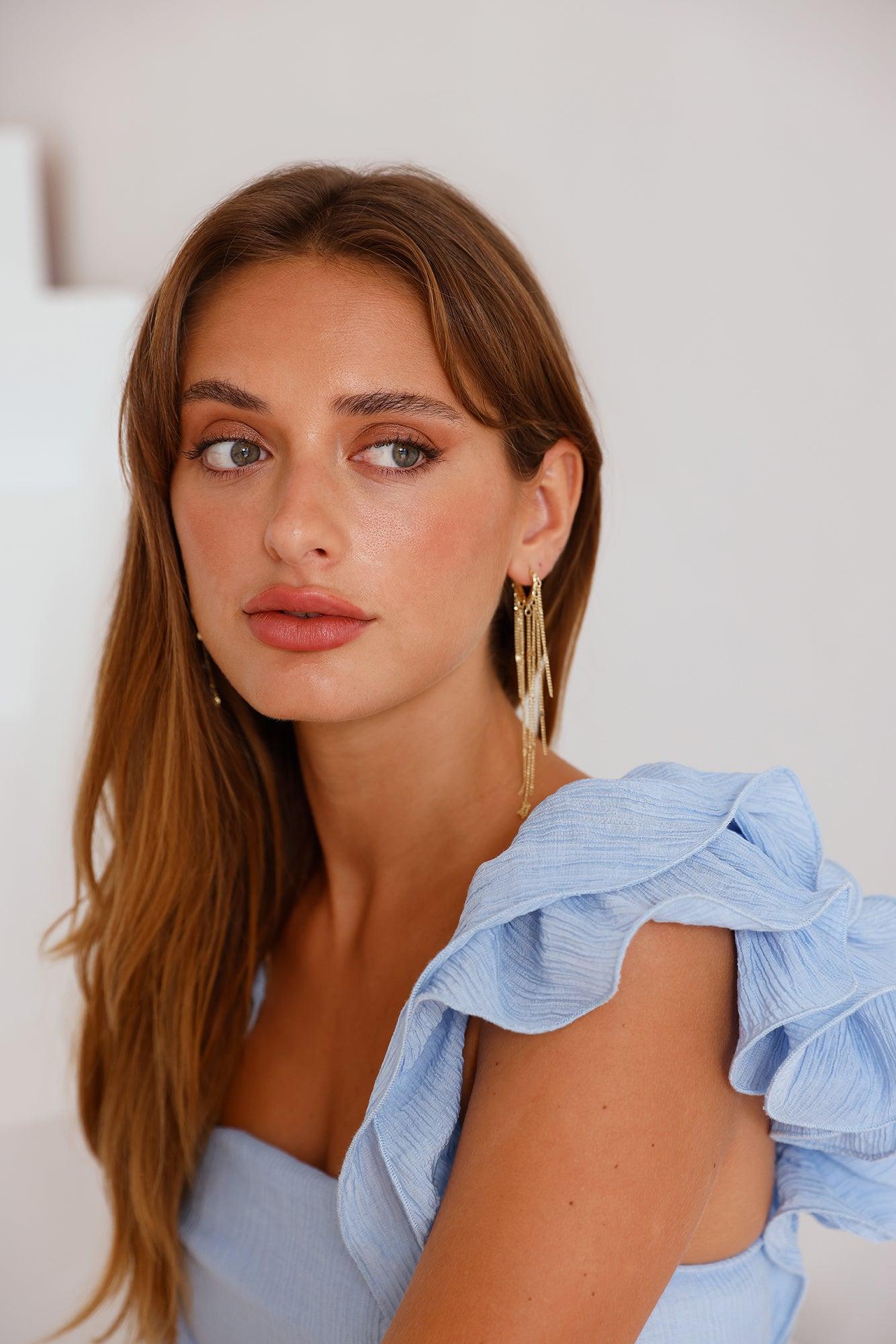 Sparkle Rainfall Earrings Gold Product Image