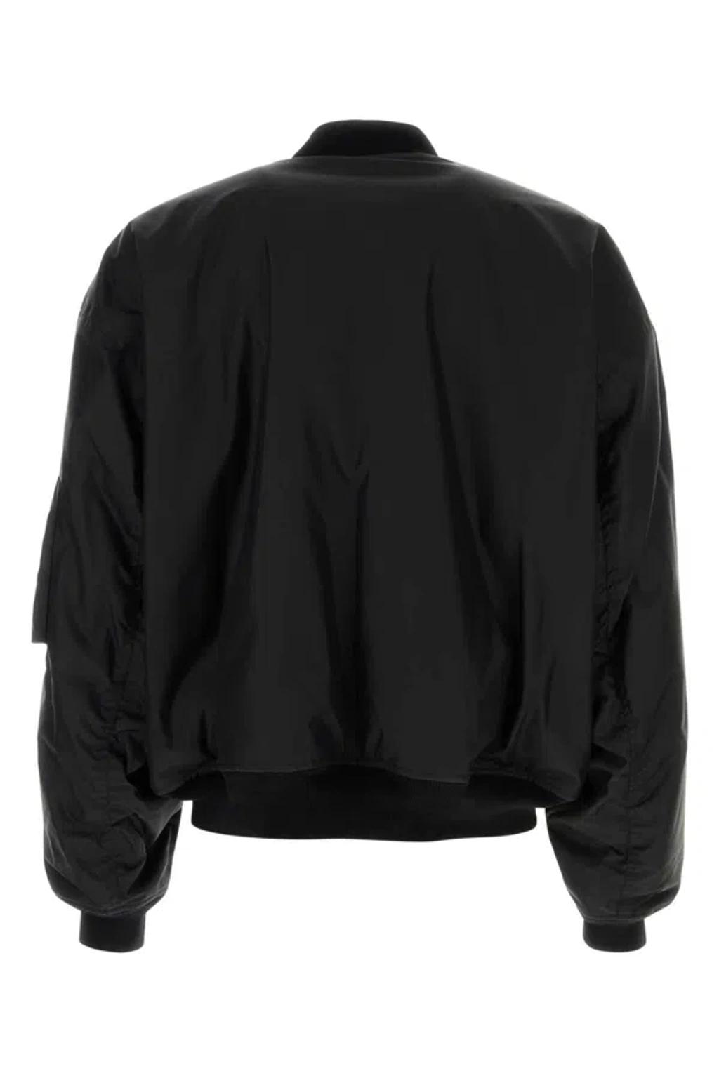 BALENCIAGA Nylon Uniform Merch Large Fit Bomber In Black Product Image