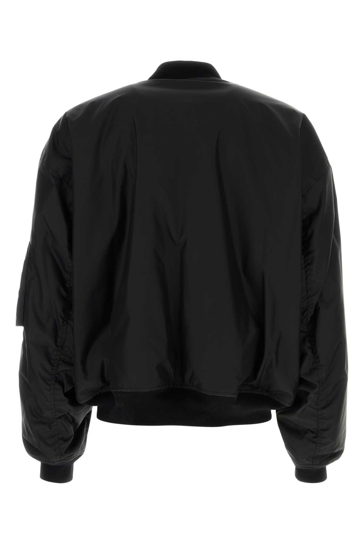 BALENCIAGA Nylon Uniform Merch Large Fit Bomber In Black Product Image