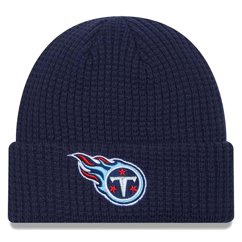 Men's New Era  Navy Tennessee Titans Prime Cuffed Knit Hat, Blue Product Image