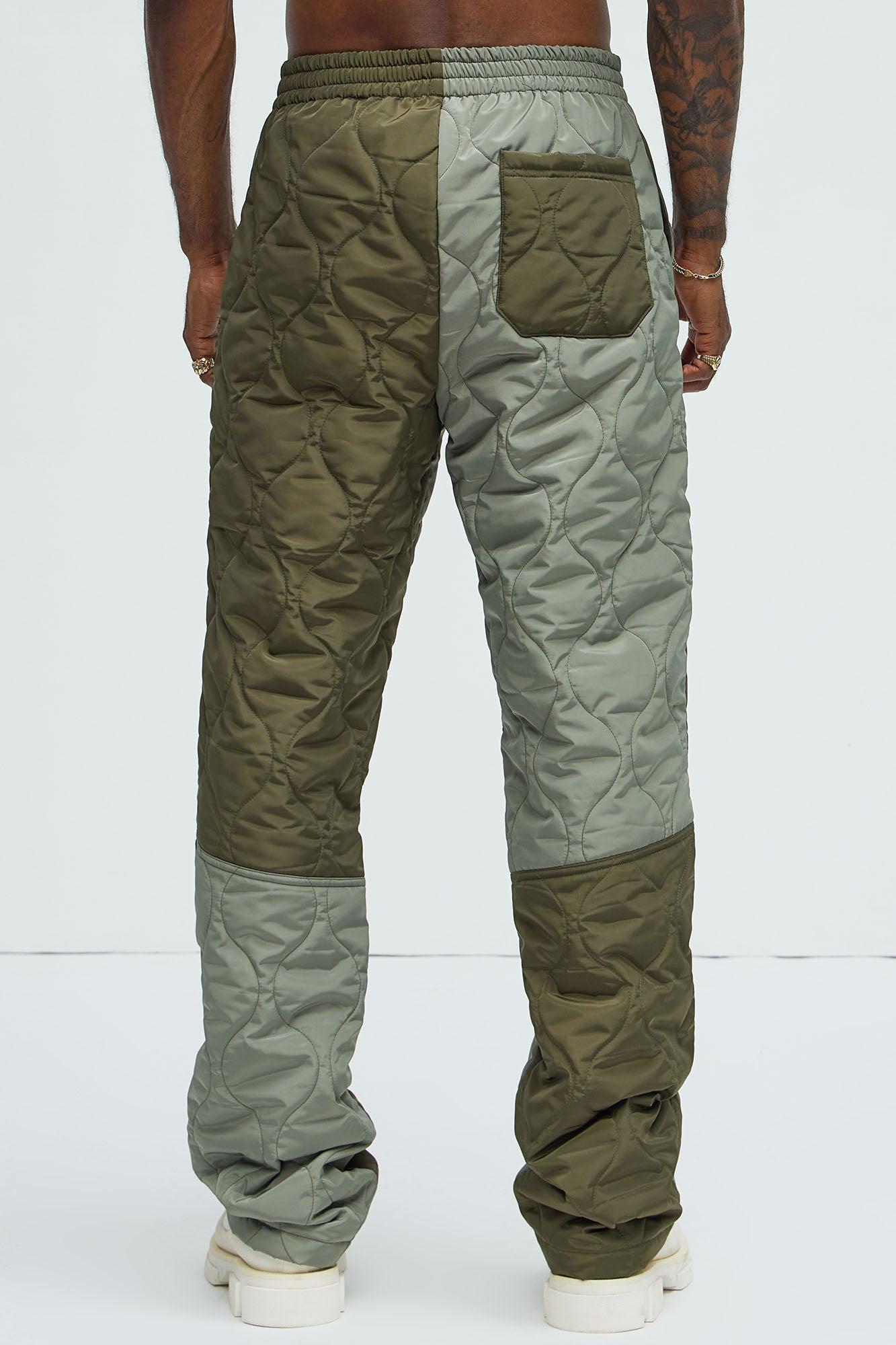 Rework Quilted Straight Pants - Green/combo Product Image