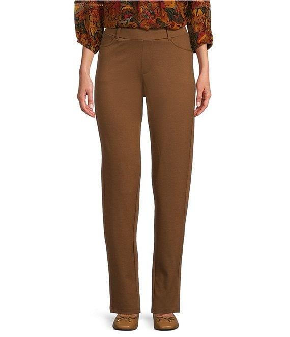 Intro Stella Double Knit Slim Straight Leg Pull-On Pants Product Image