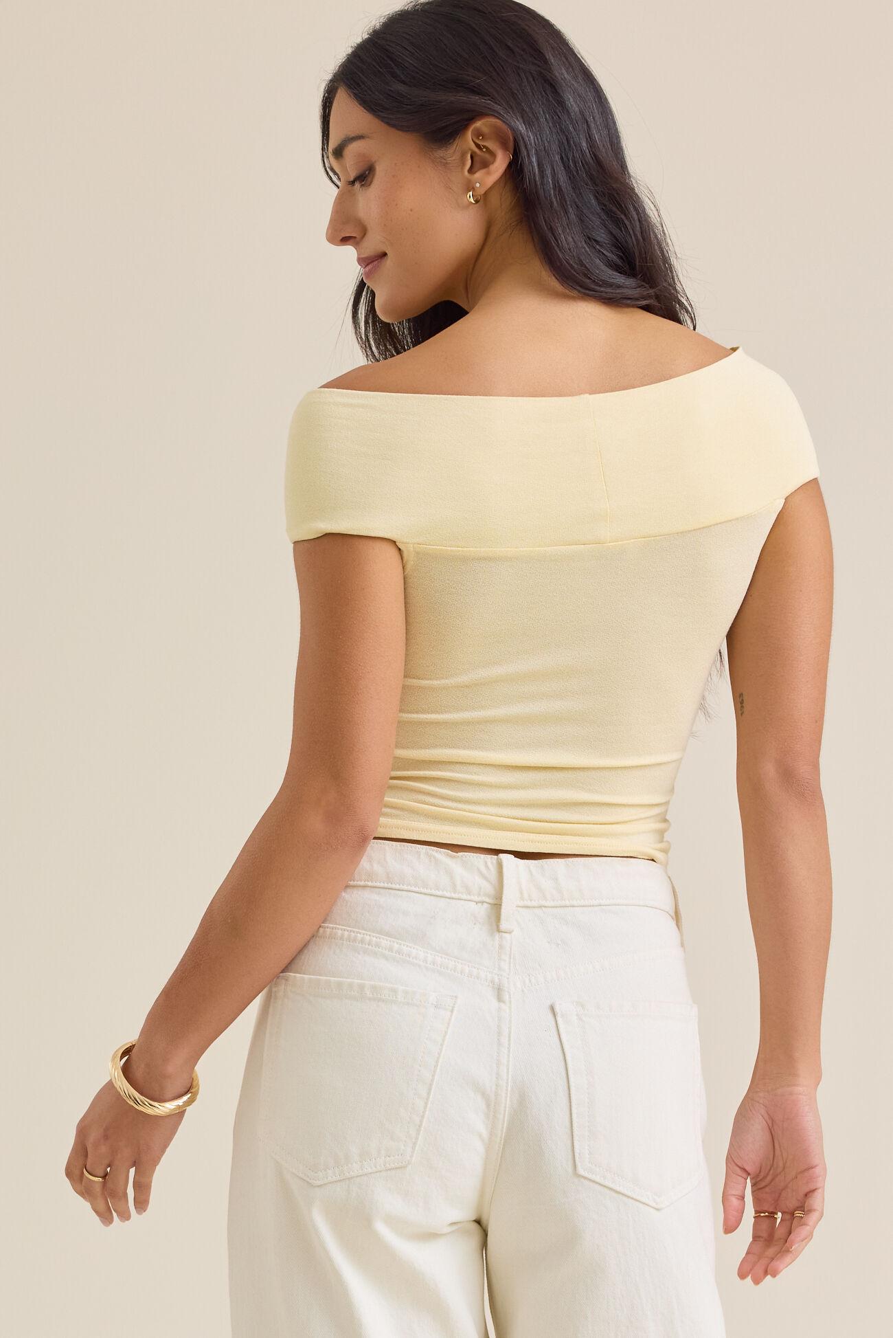 Mollie Off the Shoulder Knot Twist Top Product Image