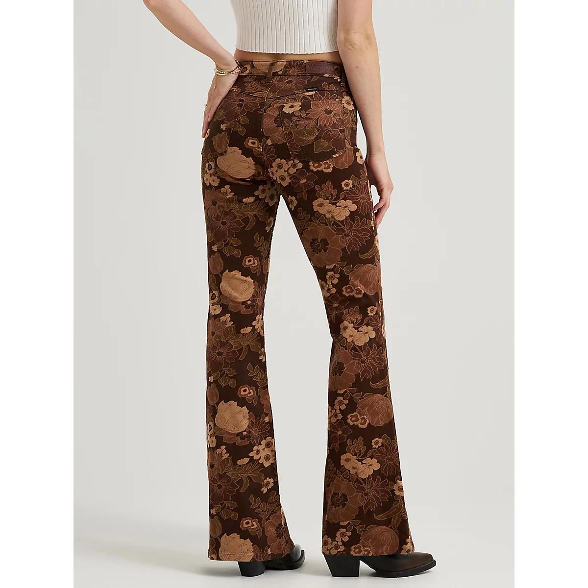 Women's Wrangler® Corduroy High Rise Fierce Flare Jean in Golden Eden Product Image