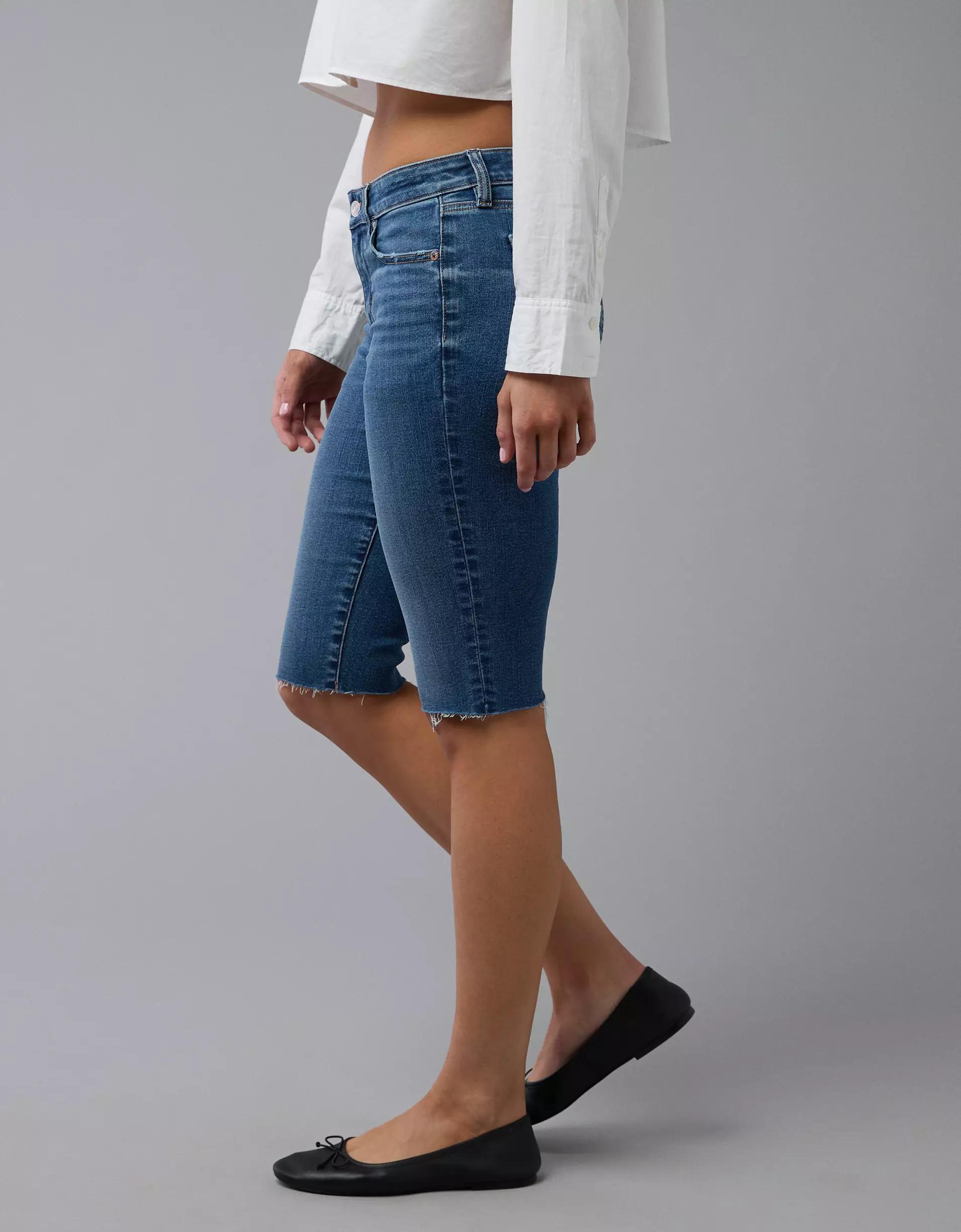 AE Next Level Low-Rise Skinny Bermuda Denim Short Product Image