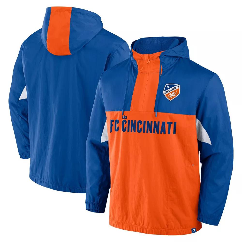 Men's Fanatics Royal Seattle Sounders FC Free Kick Woven Quarter-Zip Hoodie Jacket,  Product Image