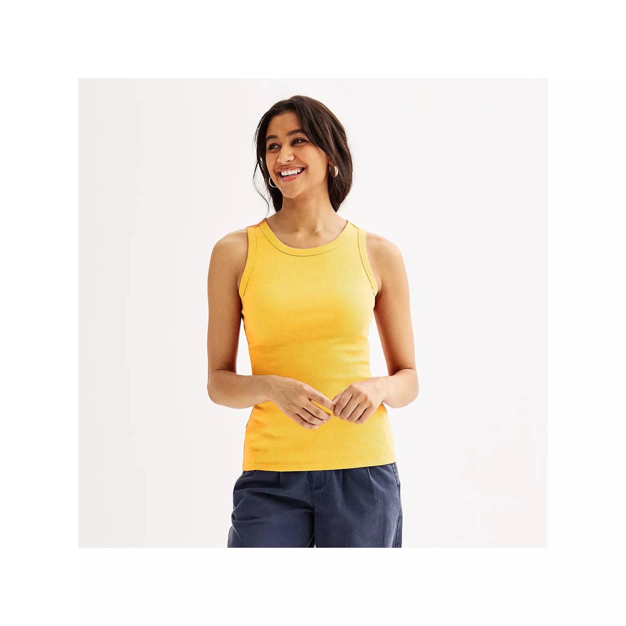 Women's Sonoma Goods For Life® High Neck Layering Tank Top, Size: XXL, Polished Gold Product Image